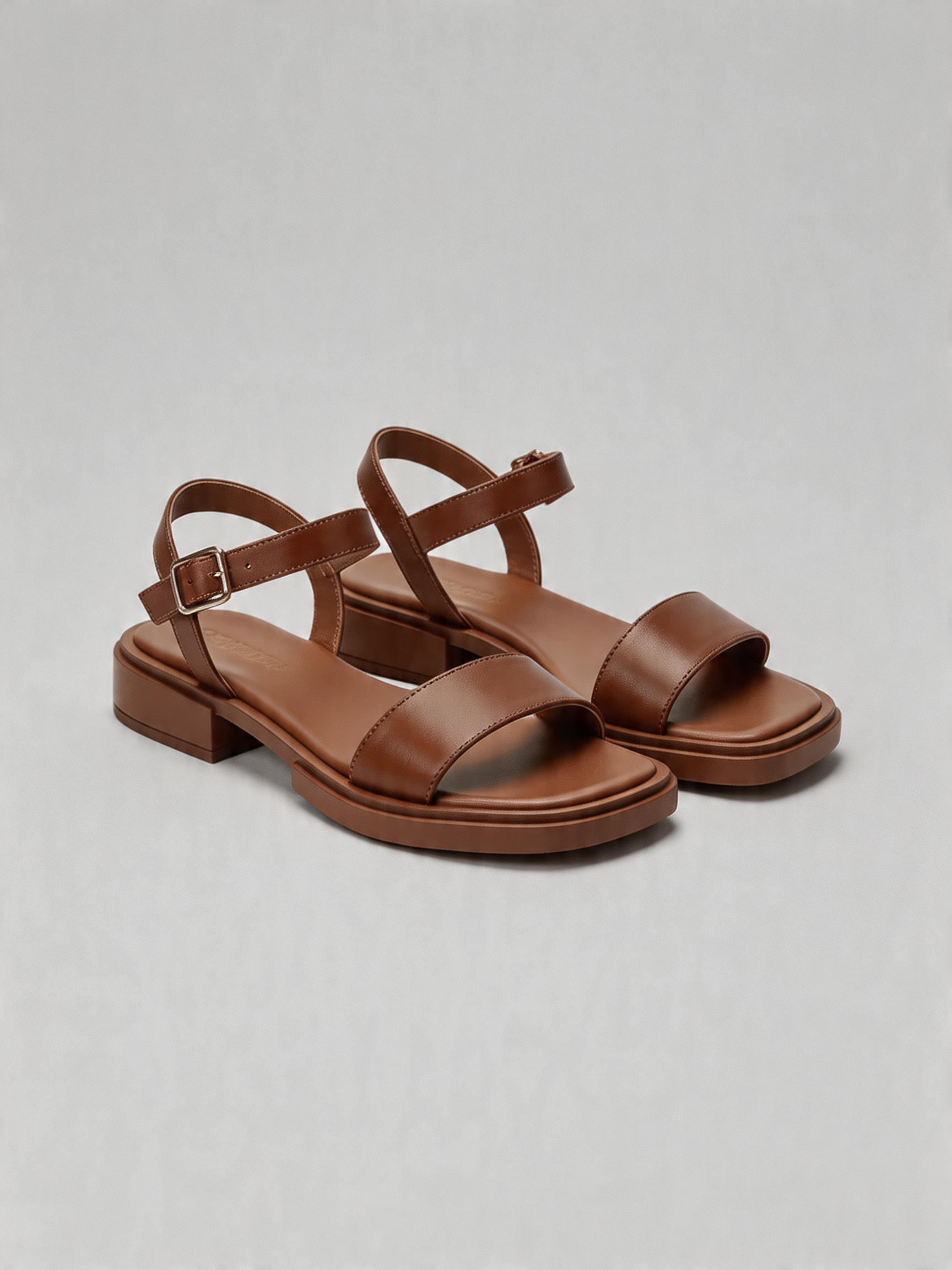 BELVARNÈLeather Block Heel Sandal 2 Colors