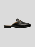 BELVARNÈLeather Loafer Mule Black Flat