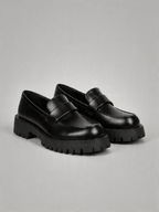BELVARNÈLeather Platform Loafer Black