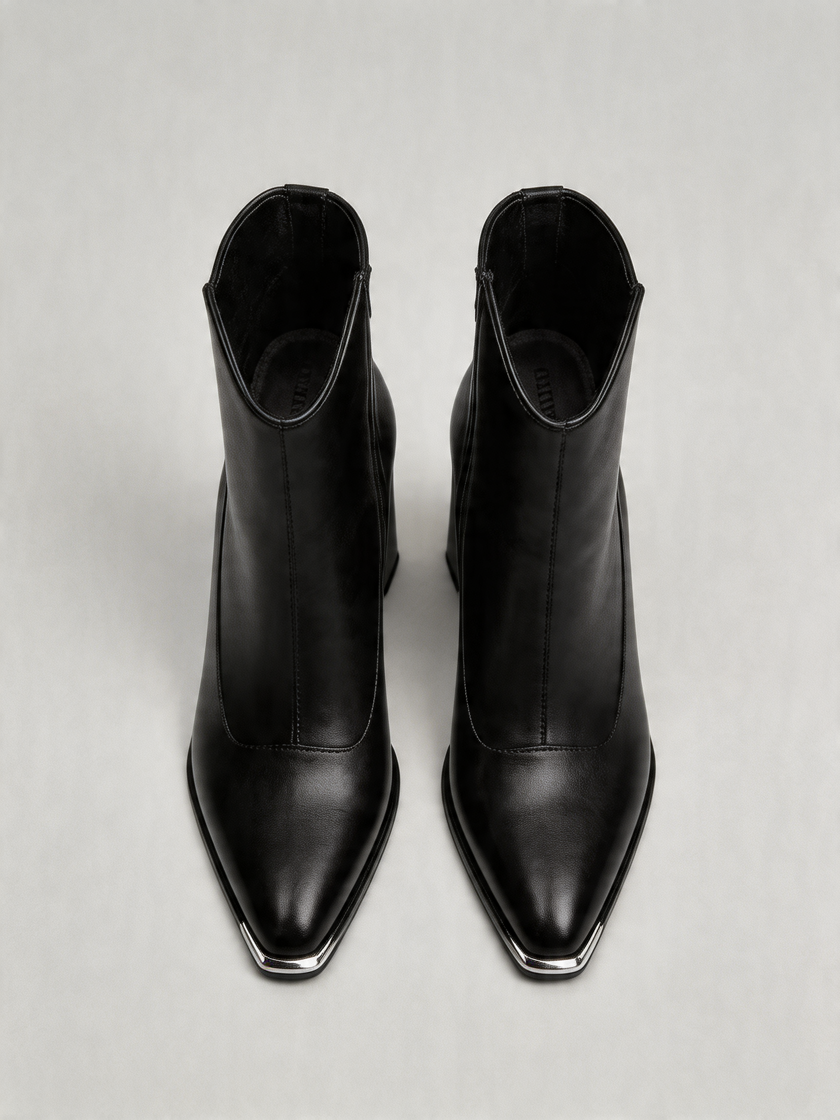 BELVARNÈLeather Western Ankle Boot Block Heel