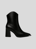 BELVARNÈLeather Western Ankle Boot Block Heel